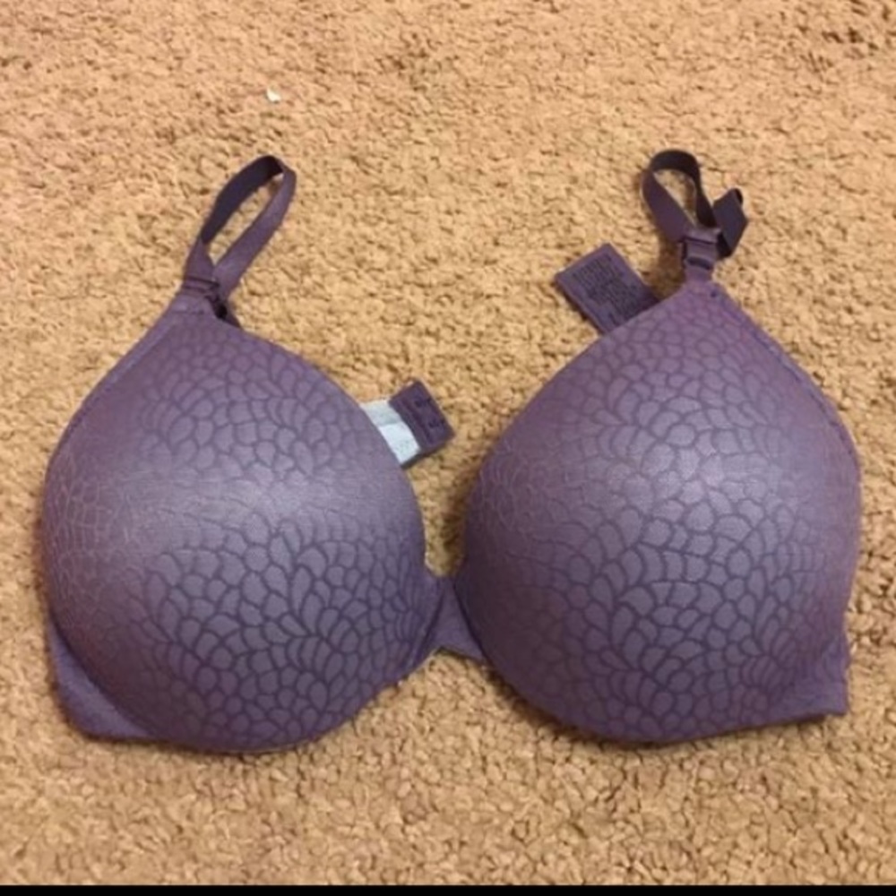 Purple patterned bra